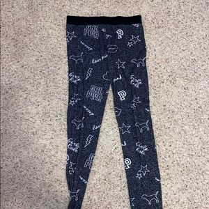 pink grey pajama bottoms